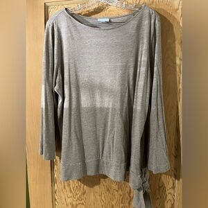 J. Jill Taupe Long Sleeve Blouse